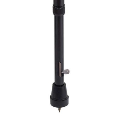 Трость телескопическая черная с Т-образной деревянной ручкой с УПС